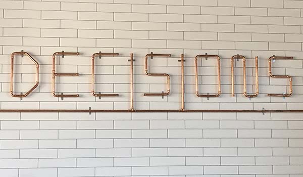 wording out of copper pipe