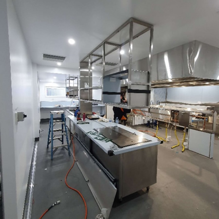 commercial kitchen refurb grease trap gas plumbing